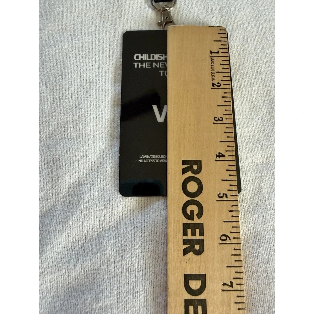 Childish Gambino VIP Lanyard Pass New World Tour w/ Willow Rare Concert Badge